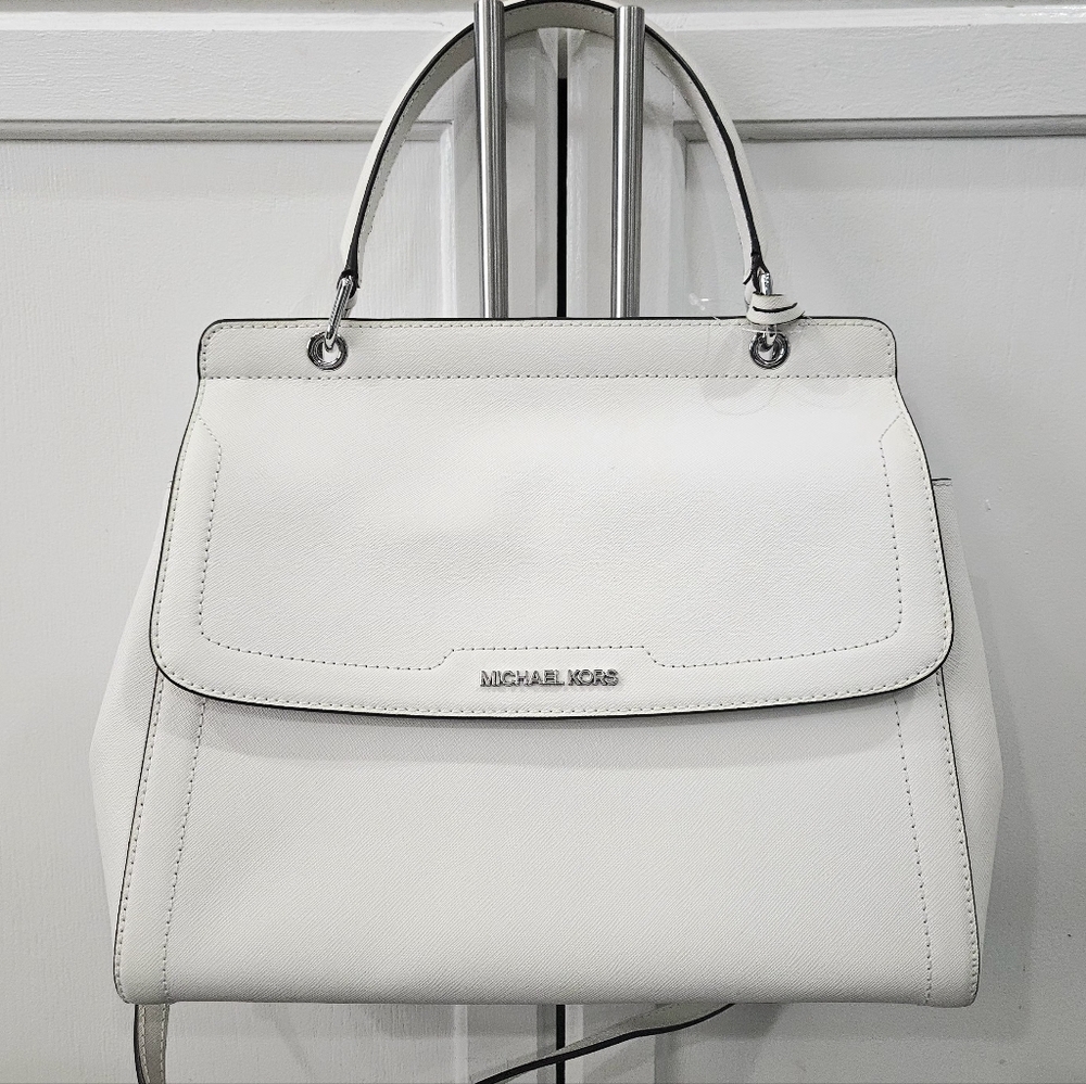 NEW Michael Kors Talia Satchel Flap Bag Saffiano Leather Crossbody